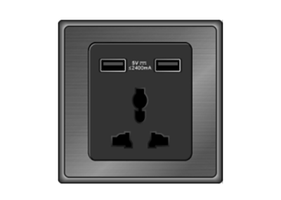 带USB充电三孔插