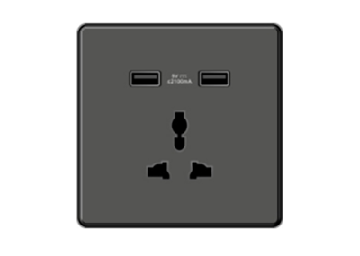 带USB充电三孔插2USB